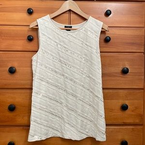 Ann Taylor cream top- size medium- with sequins.  Great under a suit or blazer.